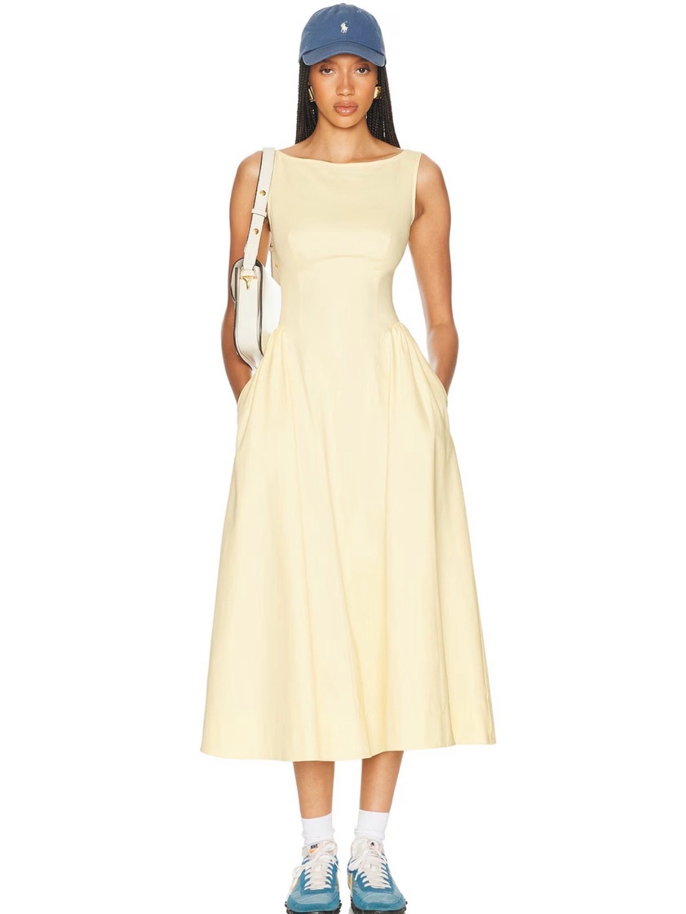 Helsa NWOT Stretch Cotton Sateen Midi Dress